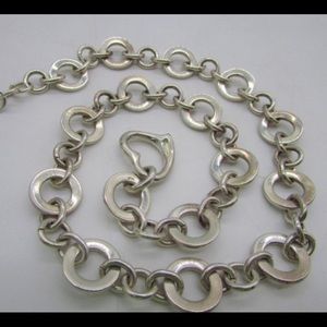 925 Silver toggle necklace with heart